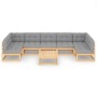 Gartenmöbel 8-teilig und Kissen aus massivem Kiefernholz von vidaXL, Gartensets - Ref: Foro24-3077189, Preis: 727,39 €, Rabat...