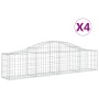 Gabion baskets 4 pcs arch shape iron 200x30x40/60 cm by vidaXL, Pots and planters - Ref: Foro24-3145369, Price: 196,46 €, Dis...