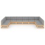 Garden furniture set 10 pieces and cushions solid pine wood by vidaXL, Garden sets - Ref: Foro24-3077204, Price: 998,96 €, Di...