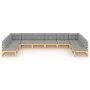 Garden furniture set 10 pieces and cushions solid pine wood by vidaXL, Garden sets - Ref: Foro24-3077204, Price: 983,91 €, Di...