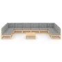Gartenmöbel-Set 11-teilig und Kissen aus massivem Kiefernholz von vidaXL, Gartensets - Ref: Foro24-3077209, Preis: 1,00 €, Ra...