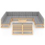 12-teiliges Gartenmöbel-Set und Kissen aus massivem Kiefernholz von vidaXL, Gartensets - Ref: Foro24-3077229, Preis: 1,00 €, ...
