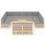 Juego de muebles de jardín 12 pzas y cojines madera maciza pino de vidaXL, Conjuntos de jardín - Ref: Foro24-3077229, Precio:...