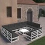 12-teiliges Gartenmöbel-Set mit Kissen aus weißem Kiefernholz von vidaXL, Gartensets - Ref: Foro24-3077230, Preis: 1,00 €, Ra...