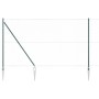 Reja con postes Verde 1.5 x 10 m Acero recubierto de PVC