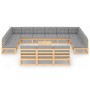 Gartenmöbel-Set 14-teilig und Kissen aus massivem Kiefernholz von vidaXL, Gartensets - Ref: Foro24-3077249, Preis: 1,00 €, Ra...