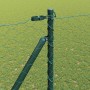 Reja con postes Verde 1.5 x 10 m Acero recubierto de PVC