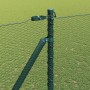 Reja con postes Verde 1.6 x 10 m Acero recubierto de PVC