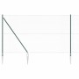 Reja con postes Verde 1.6 x 10 m Acero recubierto de PVC