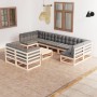 Garden furniture set 10 pieces and cushions solid pine wood by vidaXL, Garden sets - Ref: Foro24-3077259, Price: 891,10 €, Di...