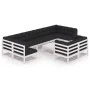 10-teiliges Gartenmöbel-Set mit Kissen aus weißem Kiefernholz von vidaXL, Gartensets - Ref: Foro24-3077260, Preis: 912,28 €, ...