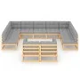 Juego de muebles de jardín 11 pzas y cojines madera maciza pino de vidaXL, Conjuntos de jardín - Ref: Foro24-3077264, Precio:...