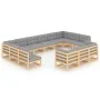 Garden furniture set 13 pieces and cushions solid pine wood by vidaXL, Garden sets - Ref: Foro24-3077284, Price: 1,00 €, Disc...
