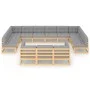 Gartenmöbel-Set 13-teilig und Kissen aus massivem Kiefernholz von vidaXL, Gartensets - Ref: Foro24-3077284, Preis: 1,00 €, Ra...