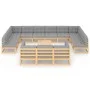 Gartenmöbel-Set 14-teilig und Kissen aus massivem Kiefernholz von vidaXL, Gartensets - Ref: Foro24-3077289, Preis: 1,00 €, Ra...