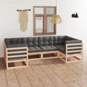 Garden furniture set 6 pieces and cushions solid pine wood by vidaXL, Garden sets - Ref: Foro24-3077294, Price: 555,15 €, Dis...