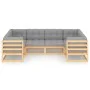 Gartenmöbel-Set 6-teilig und Kissen aus massivem Kiefernholz von vidaXL, Gartensets - Ref: Foro24-3077294, Preis: 554,26 €, R...