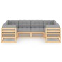 Gartenmöbel-Set 6-teilig und Kissen aus massivem Kiefernholz von vidaXL, Gartensets - Ref: Foro24-3077294, Preis: 564,39 €, R...