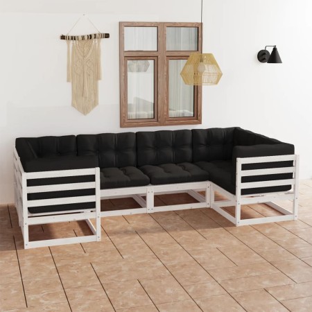 6-teiliges Gartenmöbel-Set mit Kissen aus massivem Kiefernholz von vidaXL, Gartensets - Ref: Foro24-3077295, Preis: 607,92 €,...