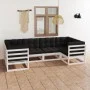 6-teiliges Gartenmöbel-Set mit Kissen aus massivem Kiefernholz von vidaXL, Gartensets - Ref: Foro24-3077295, Preis: 598,64 €,...