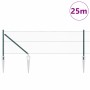 Reja con postes Verde 0.6 x 25 m Acero recubierto de PVC