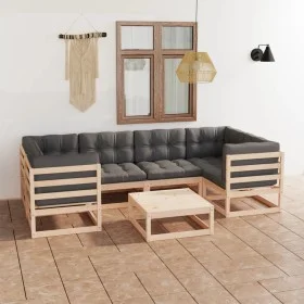 Garden furniture set 7 pieces and cushions solid pine wood by vidaXL, Garden sets - Ref: Foro24-3077299, Price: 610,19 €, Dis...