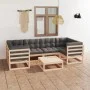 Garden furniture set 7 pieces and cushions solid pine wood by vidaXL, Garden sets - Ref: Foro24-3077299, Price: 610,19 €, Dis...