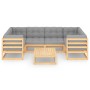Gartenmöbel-Set 7-teilig und Kissen aus massivem Kiefernholz von vidaXL, Gartensets - Ref: Foro24-3077299, Preis: 616,69 €, R...