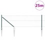 Reja con postes Verde 0.6 x 25 m Acero recubierto de PVC