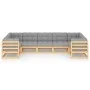 7-teiliges Gartenmöbel-Set und Kissen aus massivem Zirbenholz von vidaXL, Gartensets - Ref: Foro24-3077304, Preis: 641,01 €, ...