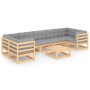 Muebles de jardín 8 pzas y cojines madera maciza pino de vidaXL, Conjuntos de jardín - Ref: Foro24-3077309, Precio: 709,28 €,...