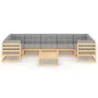 Garden furniture 8 pieces and cushions solid pine wood by vidaXL, Garden sets - Ref: Foro24-3077309, Price: 698,91 €, Discoun...