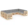 Garden furniture set 9 pieces and cushions solid pine wood by vidaXL, Garden sets - Ref: Foro24-3077314, Price: 866,07 €, Dis...