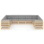 Garden furniture set 9 pieces and cushions solid pine wood by vidaXL, Garden sets - Ref: Foro24-3077314, Price: 866,07 €, Dis...