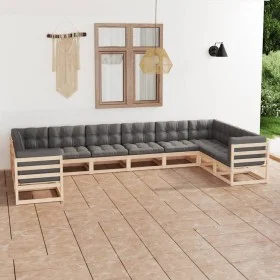 10-piece garden furniture set with solid pine wood cushions by vidaXL, Garden sets - Ref: Foro24-3077319, Price: 963,40 €, Di...