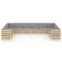 10-teiliges Gartenmöbel-Set und Kissen aus massivem Zirbenholz von vidaXL, Gartensets - Ref: Foro24-3077319, Preis: 963,40 €,...