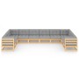 10-teiliges Gartenmöbel-Set und Kissen aus massivem Zirbenholz von vidaXL, Gartensets - Ref: Foro24-3077319, Preis: 978,37 €,...