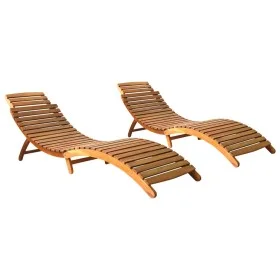 Sun loungers 2 pcs solid acacia wood by vidaXL, Loungers - Ref: Foro24-3077360, Price: 278,09 €, Discount: %