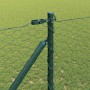 Reja con postes Verde 1 x 25 m Acero recubierto de PVC
