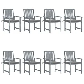 Garden chairs with cushions 8 pcs solid acacia wood in gray by vidaXL, Garden chairs - Ref: Foro24-3078223, Price: 556,49 €, ...