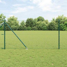 Reja con postes Verde 1.4 x 25 m Acero recubierto de PVC