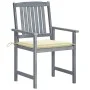 Garden chairs with cushions 8 pcs solid gray acacia wood by vidaXL, Garden chairs - Ref: Foro24-3078224, Price: 556,53 €, Dis...