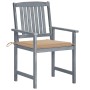 Garden chairs with cushions 8 pcs solid gray acacia wood by vidaXL, Garden chairs - Ref: Foro24-3078225, Price: 560,59 €, Dis...