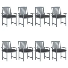 Garden chairs with cushions 8 pcs solid acacia wood in gray by vidaXL, Garden chairs - Ref: Foro24-3078249, Price: 544,60 €, ...