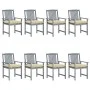 Garden chairs with cushions 8 pcs solid gray acacia wood by vidaXL, Garden chairs - Ref: Foro24-3078251, Price: 552,09 €, Dis...