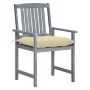 Garden chairs with cushions 8 pcs solid gray acacia wood by vidaXL, Garden chairs - Ref: Foro24-3078251, Price: 552,09 €, Dis...
