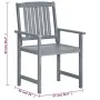 Garden chairs with cushions 8 pcs solid gray acacia wood by vidaXL, Garden chairs - Ref: Foro24-3078251, Price: 552,09 €, Dis...