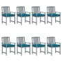 Garden chairs with cushions 8 pcs solid gray acacia wood by vidaXL, Garden chairs - Ref: Foro24-3078253, Price: 543,46 €, Dis...