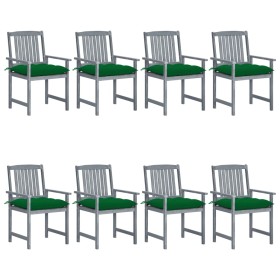 Garden chairs with cushions 8 pcs solid acacia wood in gray by vidaXL, Garden chairs - Ref: Foro24-3078254, Price: 548,81 €, ...