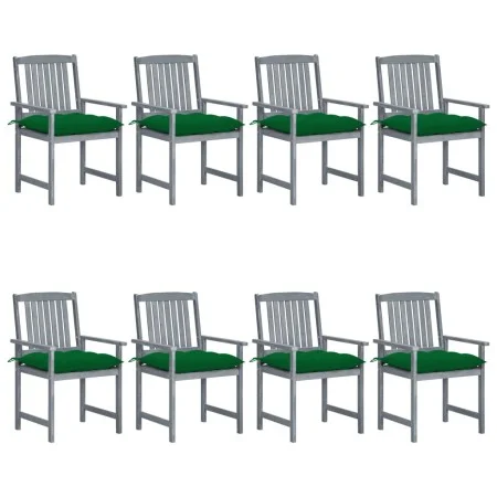 Garden chairs with cushions 8 pcs solid acacia wood in gray by vidaXL, Garden chairs - Ref: Foro24-3078254, Price: 543,52 €, ...